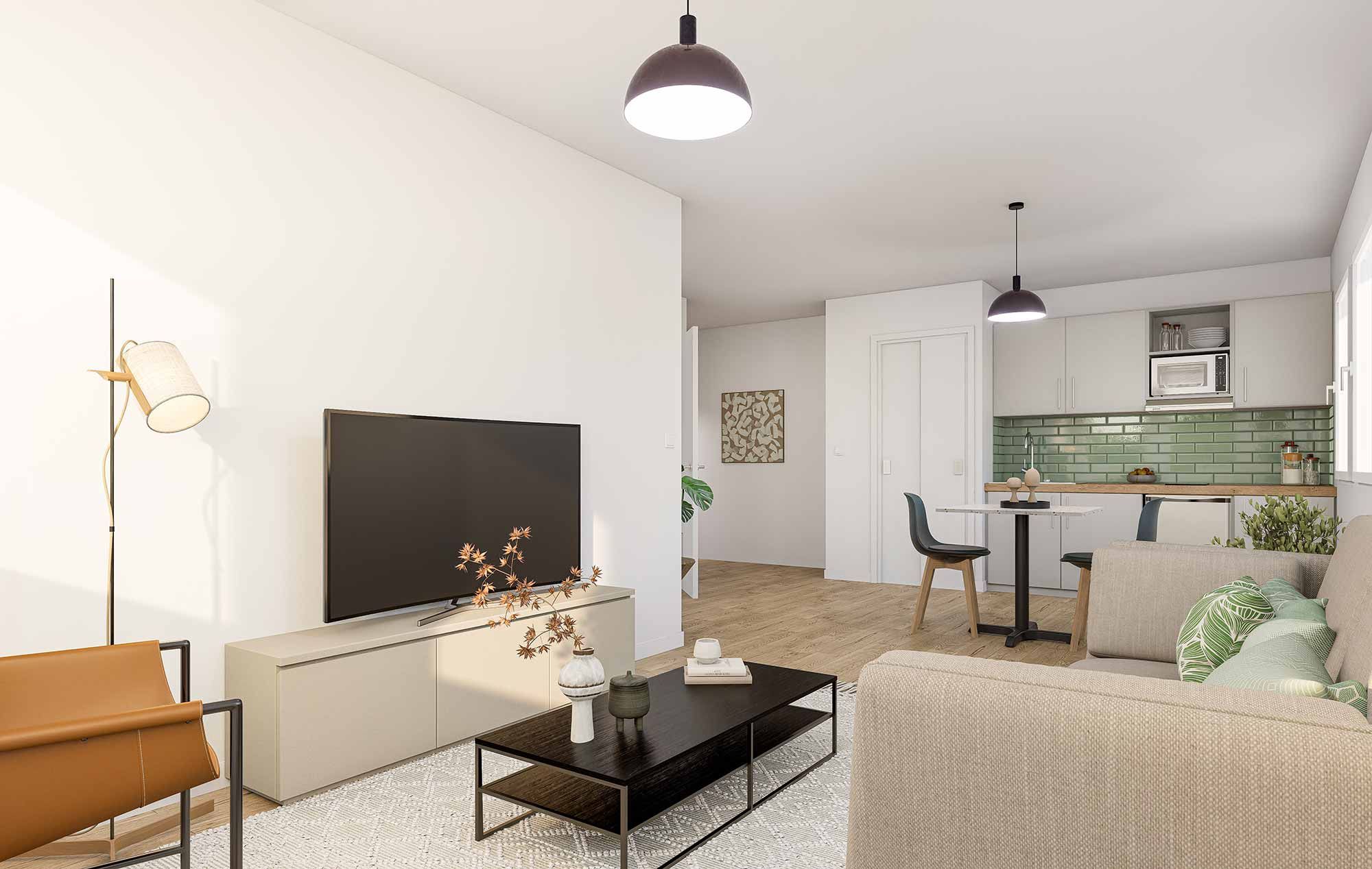 Des T2 tout équipés sont proposés aux jeunes actifs